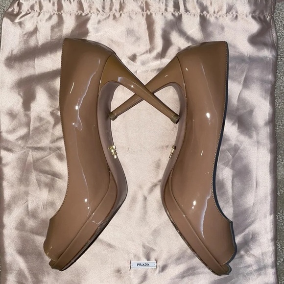 Prada Peep Toe Heels Shoes EU 38.5 - Picture 7 of 7